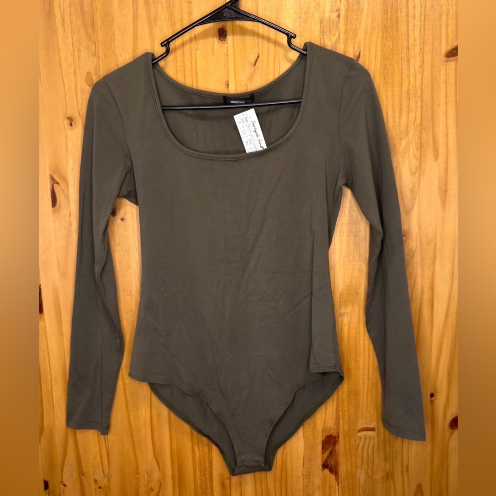 Olive green Long Sleeve Bodysuit